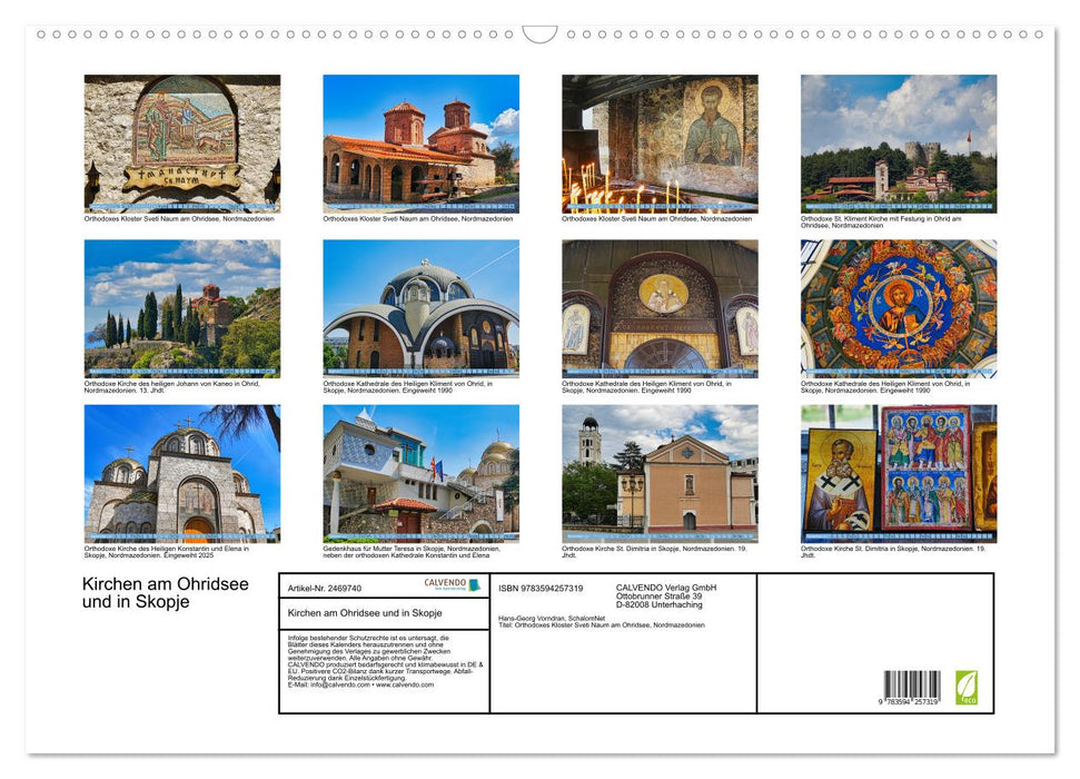 Kirchen am Ohridsee und in Skopje (CALVENDO Wandkalender 2027)