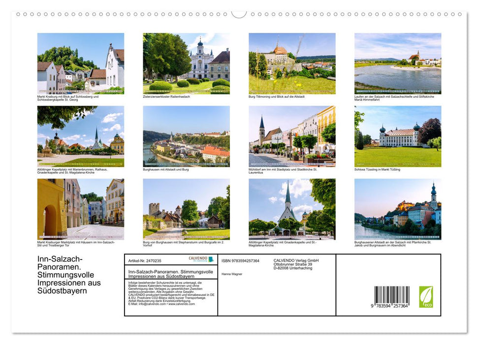Inn-Salzach-Panoramen. Stimmungsvolle Impressionen aus Südostbayern (CALVENDO Premium Wandkalender 2027)