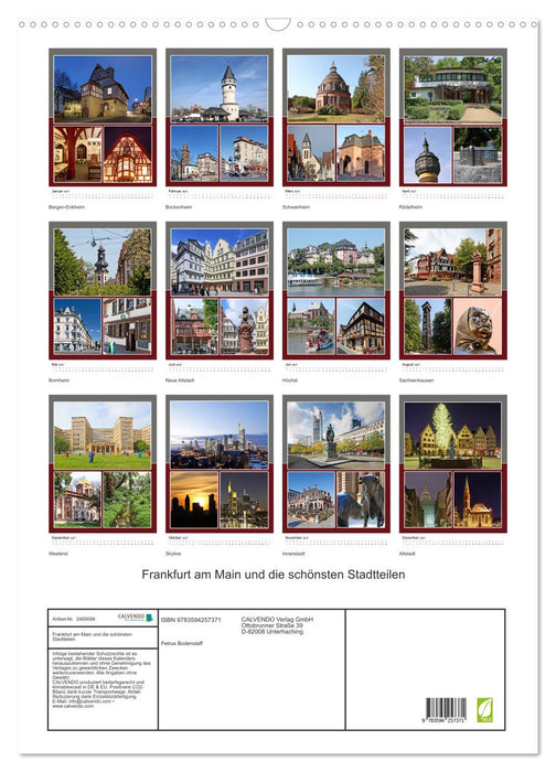 Frankfurt am Main und die schönsten Stadtteilen (CALVENDO Wandkalender 2027)