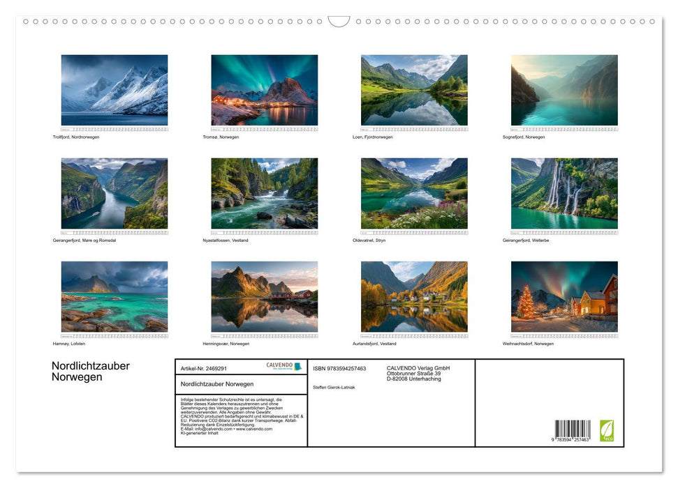 Nordlichtzauber Norwegen (CALVENDO Wandkalender 2027)