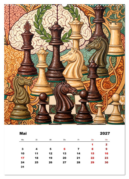 Farbenfrohes Schach (CALVENDO Premium Wandkalender 2027)