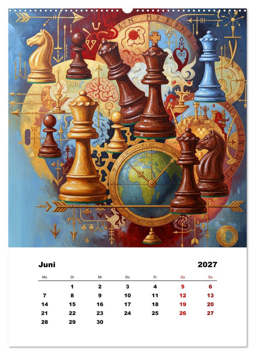 Farbenfrohes Schach (CALVENDO Premium Wandkalender 2027)