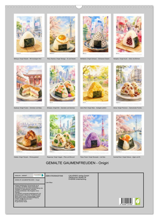 GEMALTE GAUMENFREUDEN - Onigiri (CALVENDO Wandkalender 2027)