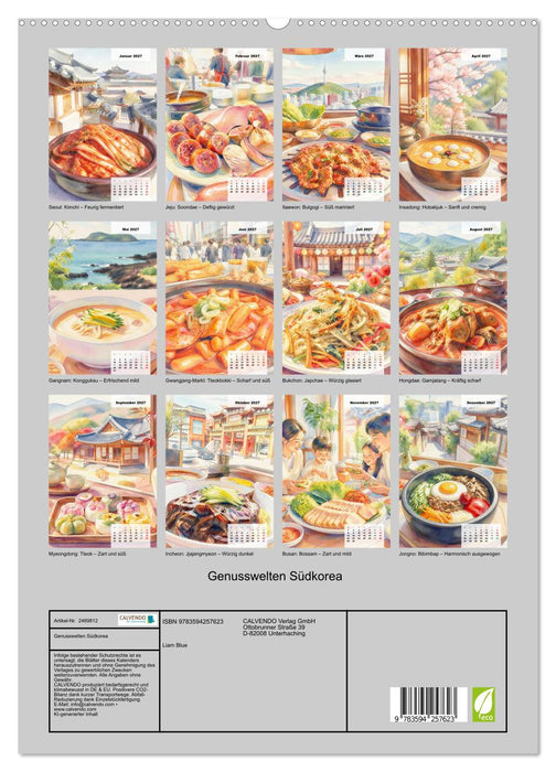 Genusswelten Südkorea (CALVENDO Premium Wandkalender 2027)