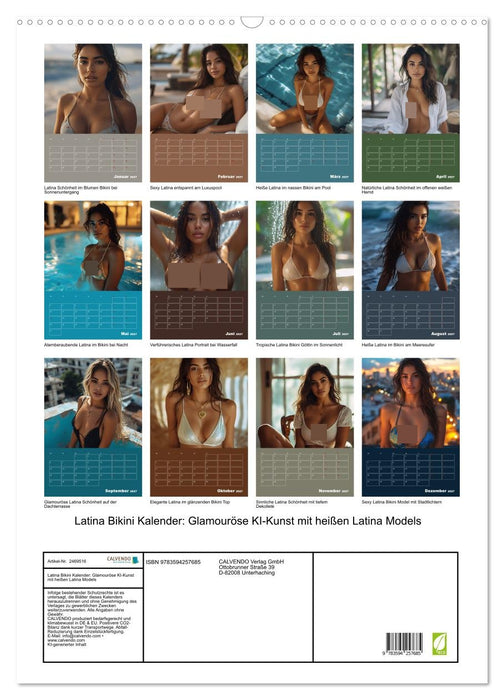 Latina Bikini Kalender: Glamouröse KI-Kunst mit heißen Latina Models (CALVENDO Wandkalender 2027)