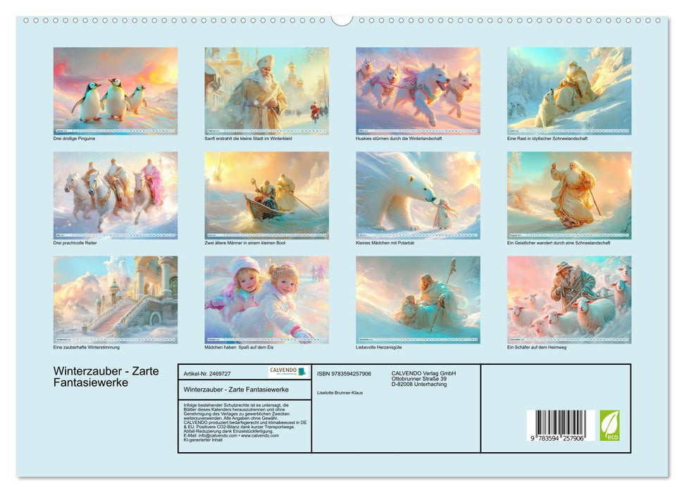 Winterzauber - Zarte Fantasiewerke (CALVENDO Premium Wandkalender 2027)