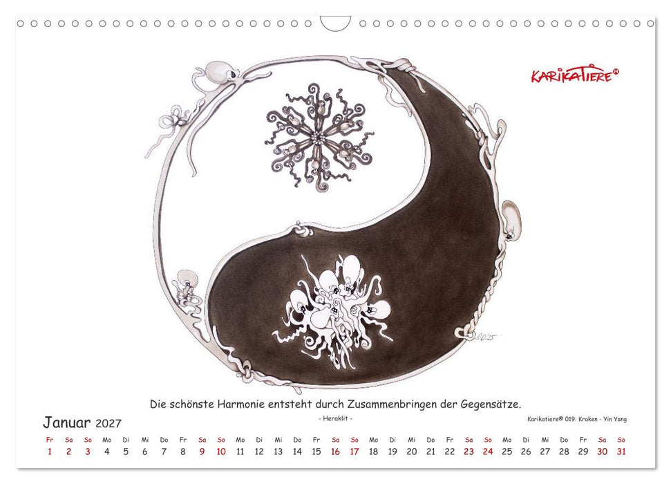 Fabelhafte Augenblicke, humorvolle Illustrationen und kluge Zitate (CALVENDO Wandkalender 2027)