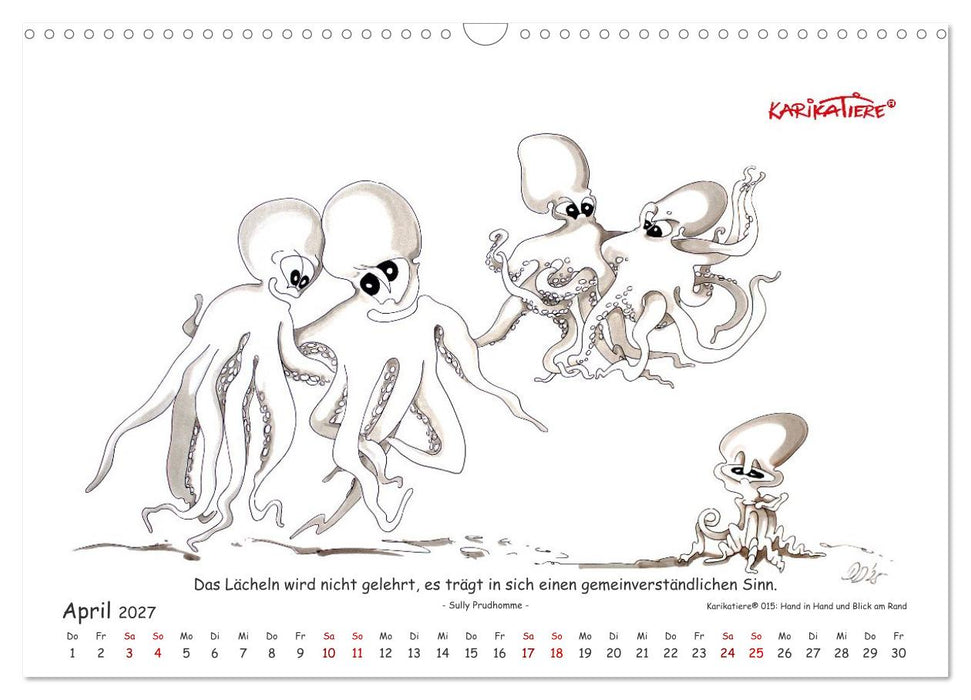 Fabelhafte Augenblicke, humorvolle Illustrationen und kluge Zitate (CALVENDO Wandkalender 2027)