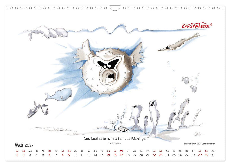 Fabelhafte Augenblicke, humorvolle Illustrationen und kluge Zitate (CALVENDO Wandkalender 2027)