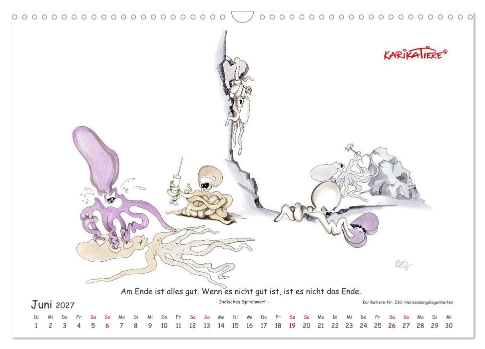 Fabelhafte Augenblicke, humorvolle Illustrationen und kluge Zitate (CALVENDO Wandkalender 2027)
