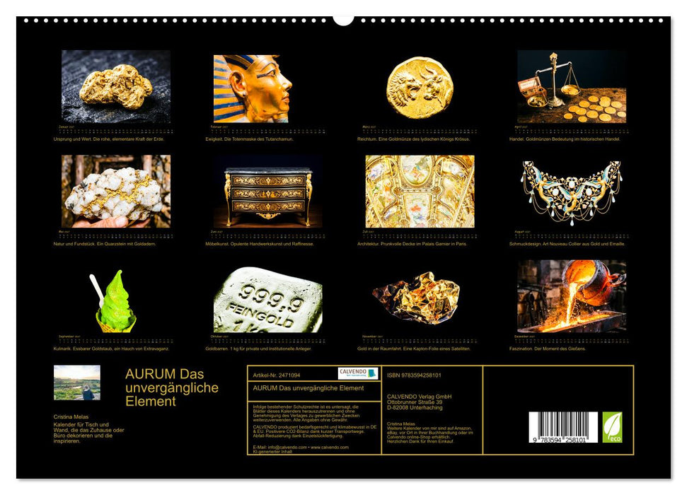 AURUM Das unvergängliche Element (CALVENDO Wandkalender 2027)