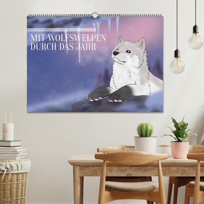 Mit Wolfswelpen durch das Jahr (CALVENDO Wandkalender 2027)