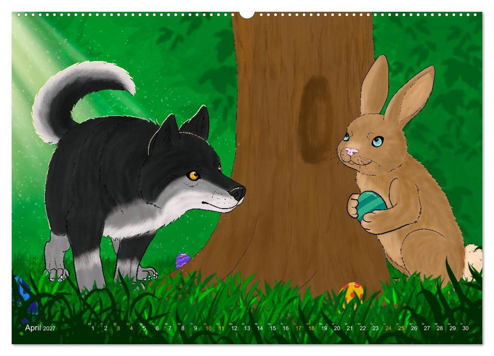 Mit Wolfswelpen durch das Jahr (CALVENDO Wandkalender 2027)