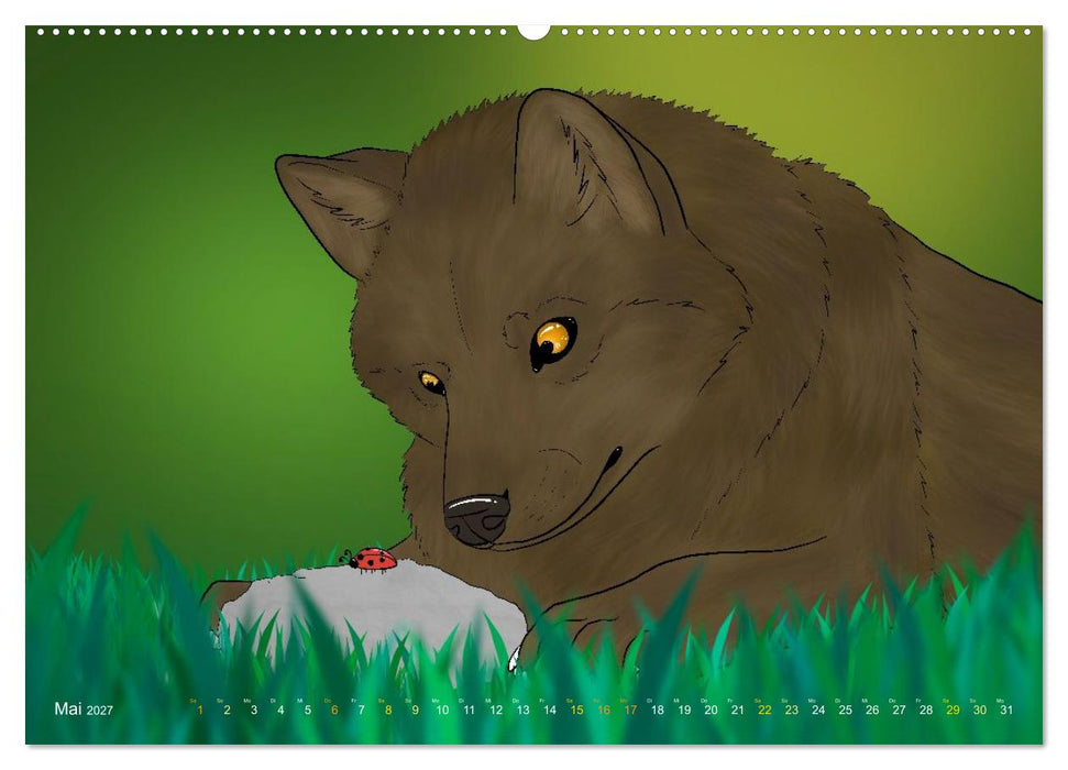 Mit Wolfswelpen durch das Jahr (CALVENDO Wandkalender 2027)