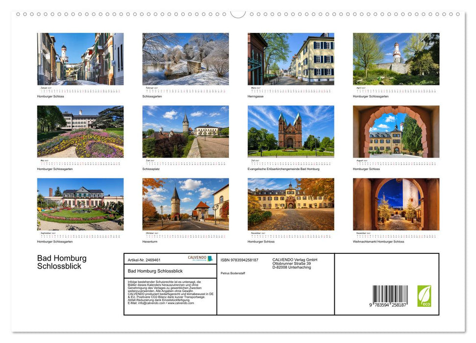 Bad Homburg Schlossblick (CALVENDO Premium Wandkalender 2027)