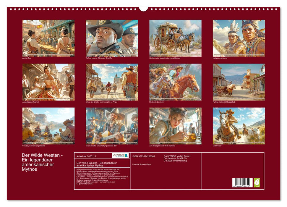 Der Wilde Westen - Ein legendärer amerikanischer Mythos (CALVENDO Wandkalender 2027)