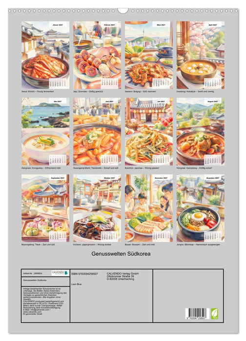 Genusswelten Südkorea (CALVENDO Wandkalender 2027)