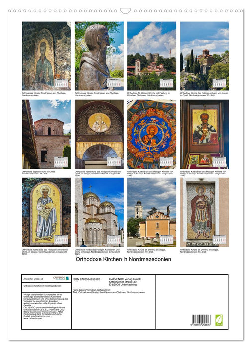 Orthodoxe Kirchen in Nordmazedonien (CALVENDO Wandkalender 2027)