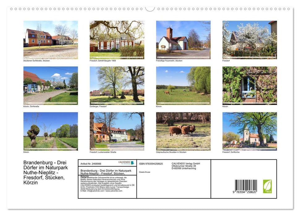 Brandenburg - Drei Dörfer im Naturpark Nuthe-Nieplitz - Fresdorf, Stücken, Körzin (CALVENDO Premium Wandkalender 2027)