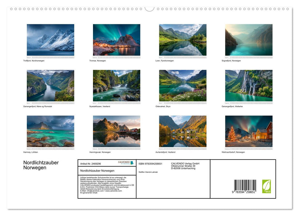 Nordlichtzauber Norwegen (CALVENDO Premium Wandkalender 2027)