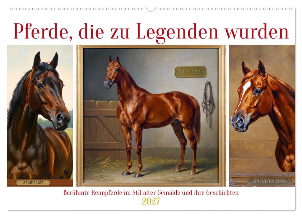Pferde, die zu Legenden wurden (CALVENDO Wandkalender 2027)
