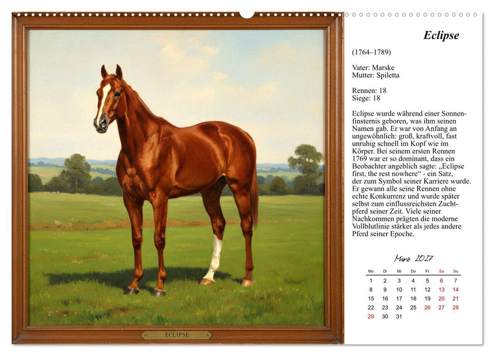 Pferde, die zu Legenden wurden (CALVENDO Wandkalender 2027)