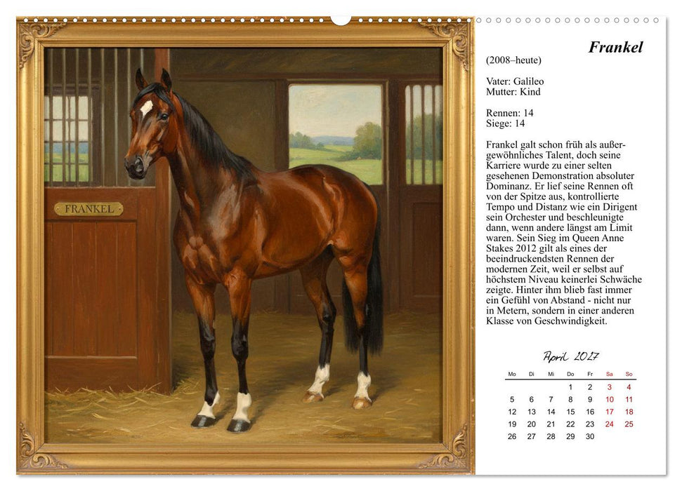 Pferde, die zu Legenden wurden (CALVENDO Wandkalender 2027)