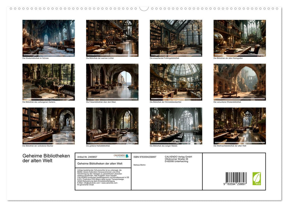 Geheime Bibliotheken der alten Welt (CALVENDO Premium Wandkalender 2027)