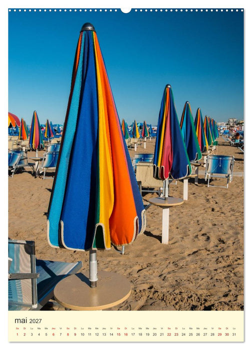 La plage de Rimini Parasol et cabines (CALVENDO Calendrier mensuel 2027)