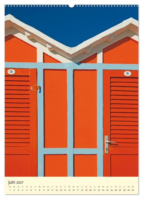 La plage de Rimini Parasol et cabines (CALVENDO Calendrier mensuel 2027)