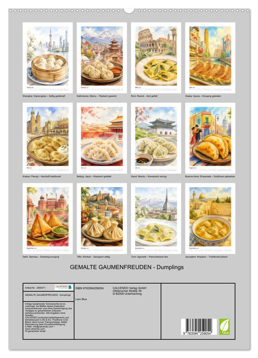 GEMALTE GAUMENFREUDEN - Dumplings (CALVENDO Premium Wandkalender 2027)