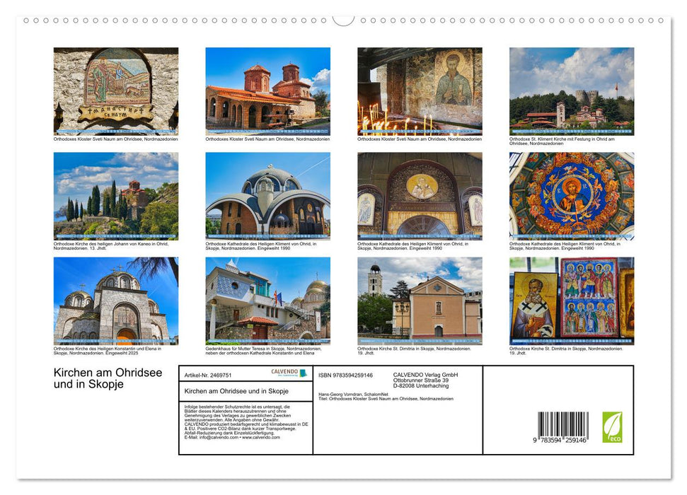 Kirchen am Ohridsee und in Skopje (CALVENDO Premium Wandkalender 2027)