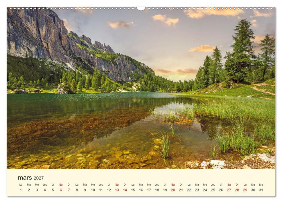 Lacs alpins des Dolomites (CALVENDO Calendrier supérieur 2027)