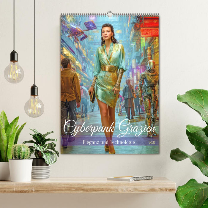 Cyberpunk Grazien - Eleganz und Technologie (CALVENDO Wandkalender 2027)