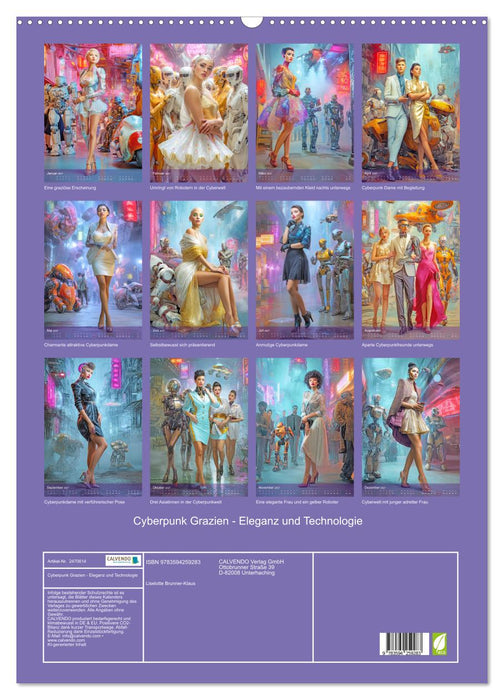 Cyberpunk Grazien - Eleganz und Technologie (CALVENDO Wandkalender 2027)