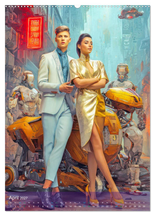 Cyberpunk Grazien - Eleganz und Technologie (CALVENDO Wandkalender 2027)