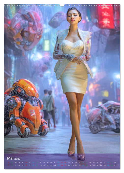 Cyberpunk Grazien - Eleganz und Technologie (CALVENDO Wandkalender 2027)