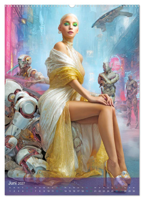 Cyberpunk Grazien - Eleganz und Technologie (CALVENDO Wandkalender 2027)