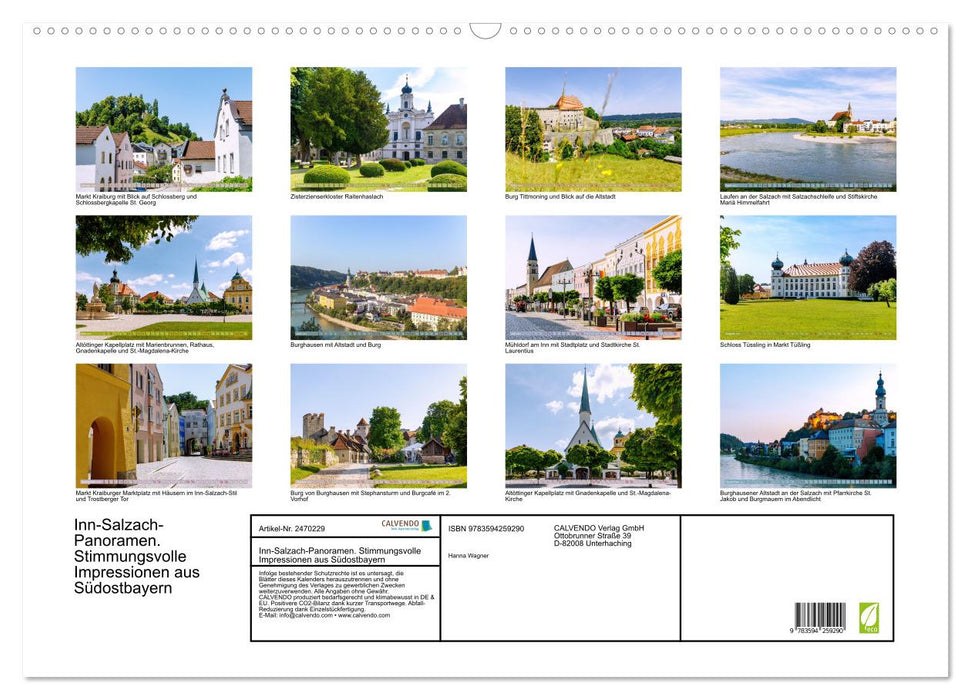 Inn-Salzach-Panoramen. Stimmungsvolle Impressionen aus Südostbayern (CALVENDO Wandkalender 2027)