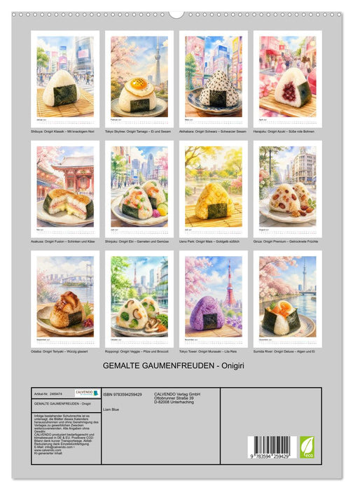 GEMALTE GAUMENFREUDEN - Onigiri (CALVENDO Premium Wandkalender 2027)