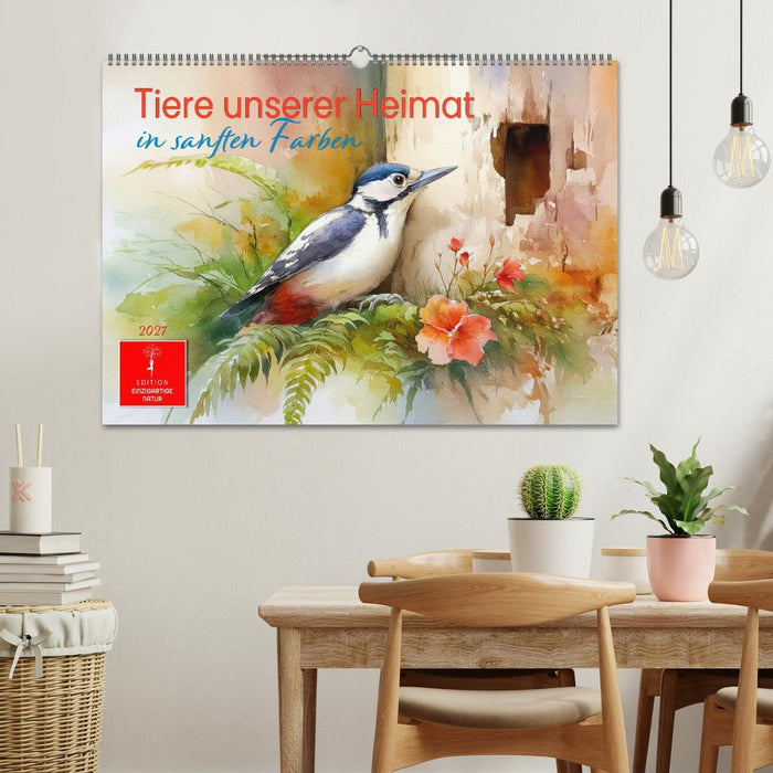 Tiere unserer Heimat in sanften Farben (CALVENDO Wandkalender 2027)