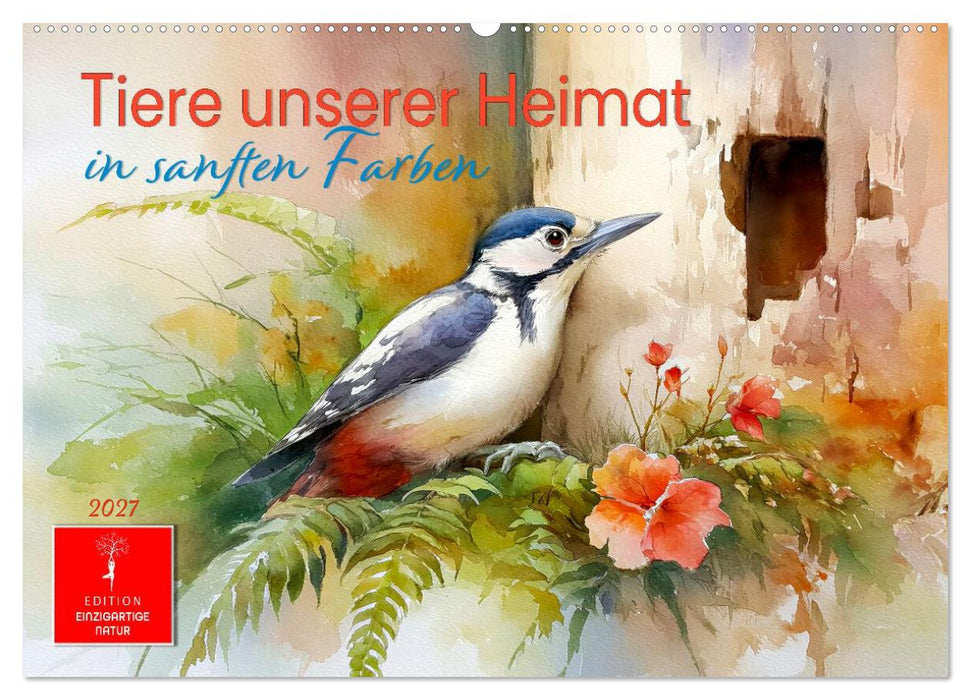 Tiere unserer Heimat in sanften Farben (CALVENDO Wandkalender 2027)