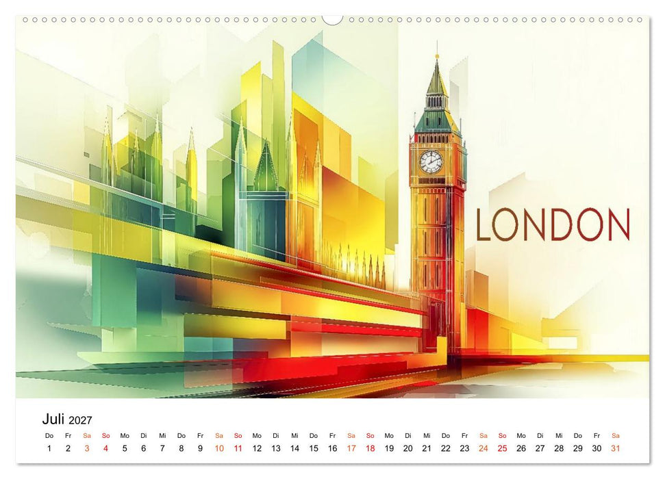 City Colors Europa - Die bunte Städte Kollektion (CALVENDO Premium Wandkalender 2027)