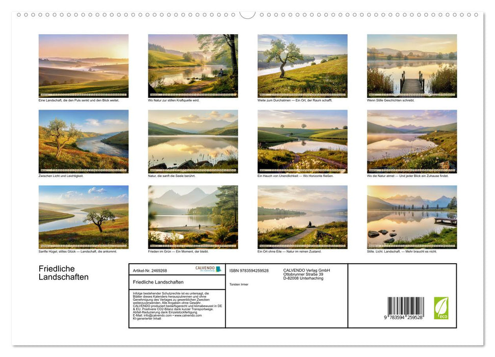 Friedliche Landschaften (CALVENDO Premium Wandkalender 2027)