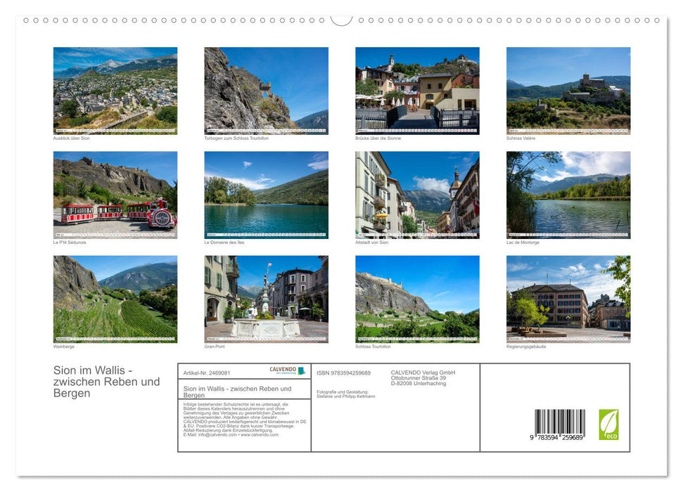 Sion im Wallis - zwischen Reben und Bergen (CALVENDO Premium Wandkalender 2027)