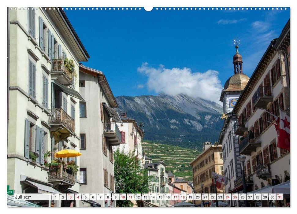Sion im Wallis - zwischen Reben und Bergen (CALVENDO Premium Wandkalender 2027)