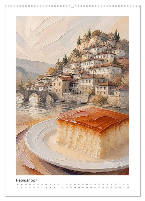 GEMALTE GAUMENFREUDEN - Balkan-Süßspeisen (CALVENDO Premium Wandkalender 2027)