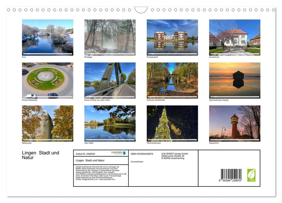 Lingen Stadt und Natur (CALVENDO Wandkalender 2027)