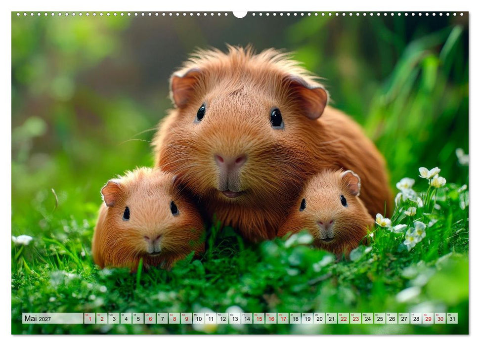 Meerschweinchen - Flauschige Freunde fürs Herz (CALVENDO Wandkalender 2027)