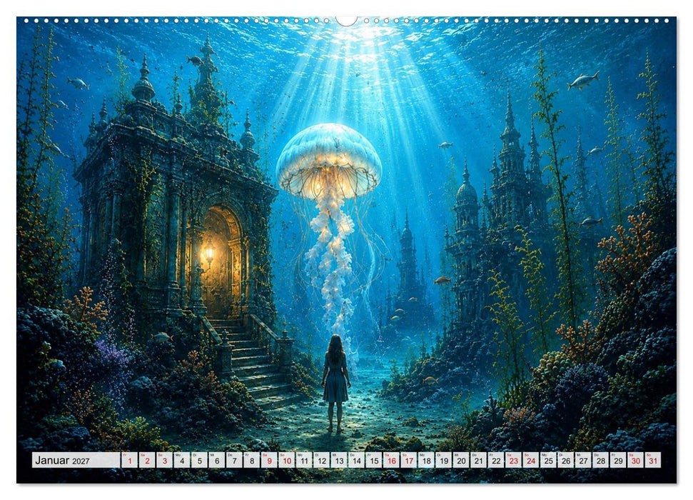 Atlantis der Träume - Magische Unterwasserwelten voller Fantasie (CALVENDO Premium Wandkalender 2027)